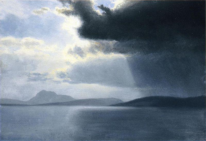 Albert Bierstadt Approaching Thunderstorm on the Hudson River